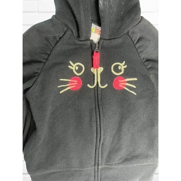 Circo Black Cat Girls Hoodie Jacket Kitty Size 18M Halloween - Picture 3 of 8
